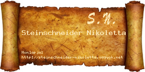 Steinschneider Nikoletta névjegykártya