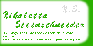 nikoletta steinschneider business card